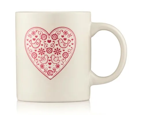 Чашка Ardesto Heart, 320мл, кераміка, білий (AR3074W)