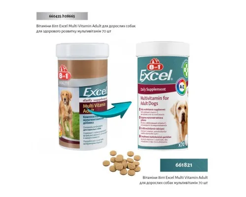 Вітаміни для собак 8in1 Excel Multi Vitamin Adult мультивітамін 70 шт (4048422183877)