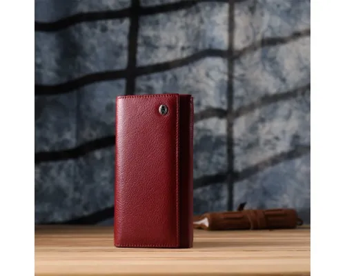 Гаманець ST Leather З натуральної шкіри Бордовий (23113)