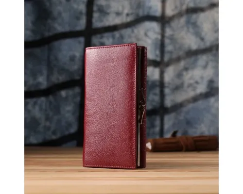 Гаманець ST Leather З натуральної шкіри Бордовий (23113)