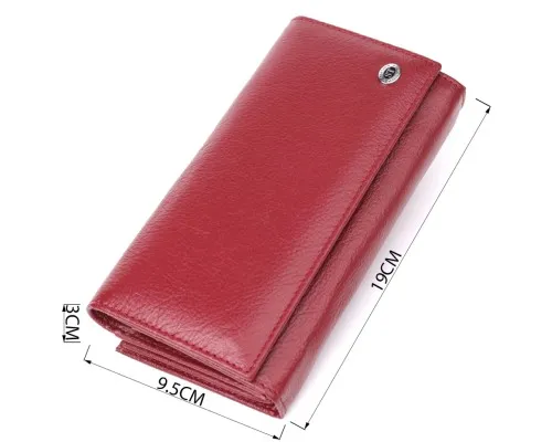 Гаманець ST Leather З натуральної шкіри Бордовий (23113)