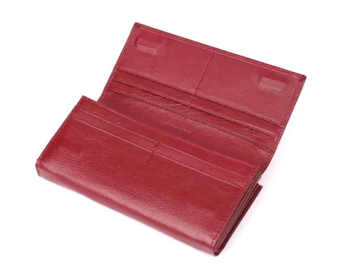 Гаманець ST Leather З натуральної шкіри Бордовий (23113)