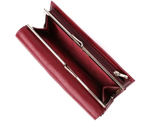 Гаманець ST Leather З натуральної шкіри Бордовий (23113)