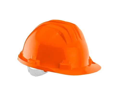Каска захисна Neo Tools пластик поліпропілен HDPE, пряжка для регулювання, помаранчева (97-205)