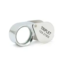 Лупа Voltronic ручна TRIPLET 10X-21mm, складана (брелок), метал-скло, пластикова коробка. 60 * 24 * 18mm. (1152/TR10X-21)