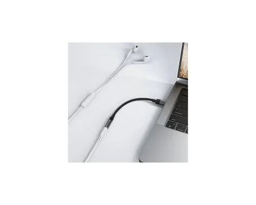 Перехідник USB-C to 3.5mm F 0.15m DAC audio black Acefast (6974316285281)