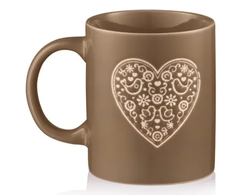 Чашка Ardesto Heart, 320мл, кераміка, сірий (AR3074G)