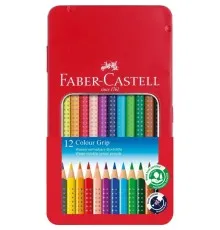 Олівці кольорові Faber-Castell акварельні , тригранні, металевий пенал, 12 кольорів (112413) (27632)