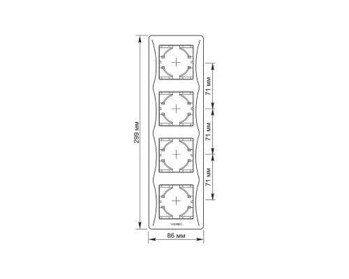 Рамка Videx BINERA срібний шовк 4 поста (VF-BNFR4V-SS)