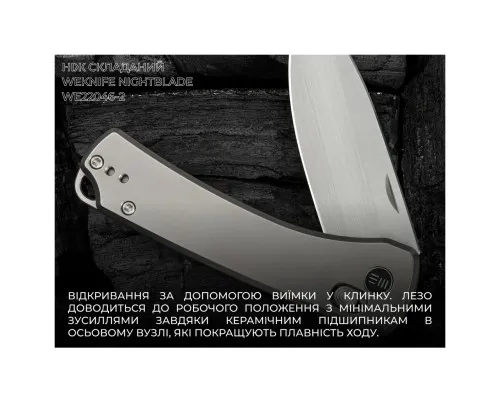 Ніж Weknife Nightblade, Titanium, Satin (WE22046-2)