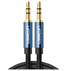 Кабель мультимедійний 3.5mm M to 3.5mm M 0.5m 90° corner AV112 blue Ugreen (60178)