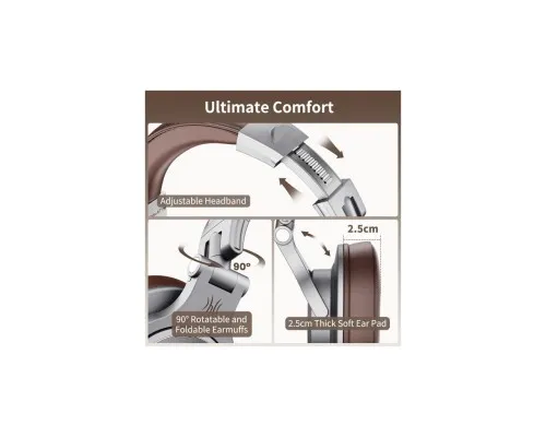 Навушники OneOdio A71 3,5мм/6,35мм Silver/Brown (A71 Silver Brown)