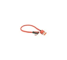 Дата кабель USB 2.0 AM to USB-C 0.25m QC3.0 PD 90° corner braided red Voltronic (YT-USB-TypeC-2.0m/R)