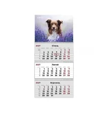 Календар Axent настінний квартальний 2027 р.,3 пр. Dogs 1 (8803-27-10-A)