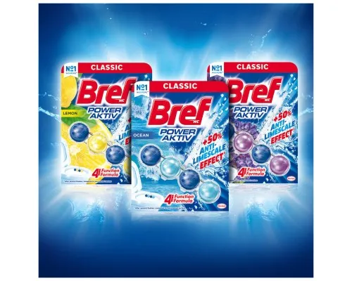 Туалетний блок Bref Сила Актив Океанська Свіжість 3x50 г (9000100753494/9000100753401)