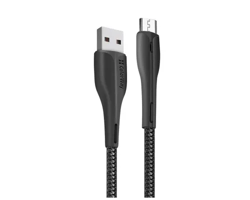 Дата кабель USB 2.0 AM to Micro 5P 1.0m led black ColorWay (CW-CBUM034-BK)