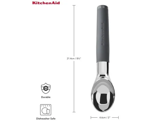Ложка для морозива KitchenAid Coreline, 21,6 см, сіра (KAS117OHCGG)
