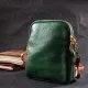 Сумка Vintage Трапеція з натуральної шкіри Зелена (22268)