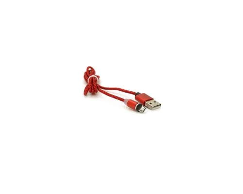 Дата кабель USB 2.0 to Micro 5P 1.0m 2A magnetic nylon red PiPo (18164)