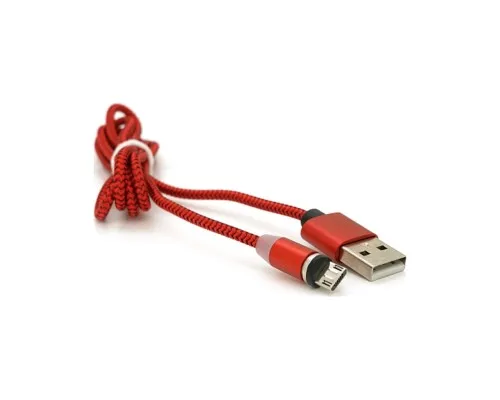 Дата кабель USB 2.0 to Micro 5P 1.0m 2A magnetic nylon red PiPo (18164)