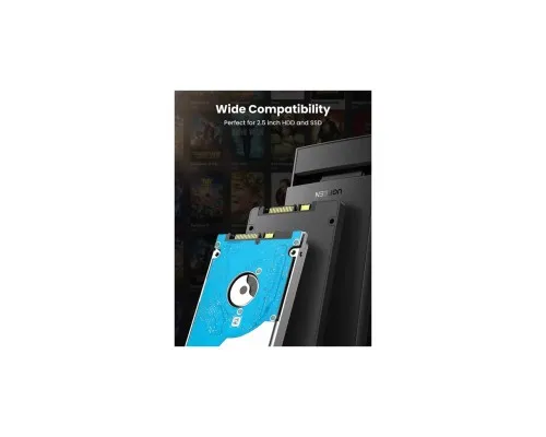 Кишеня зовнішня Ugreen USB 3.0 to 2.5" HDD/SSD CM237 black (60353)