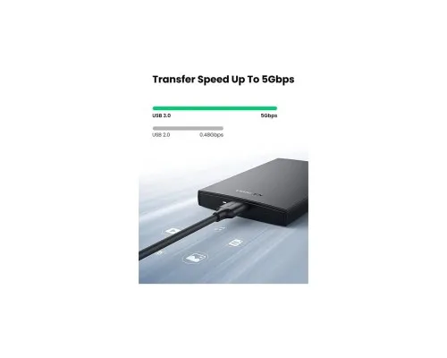 Кишеня зовнішня Ugreen USB 3.0 to 2.5" HDD/SSD CM237 black (60353)