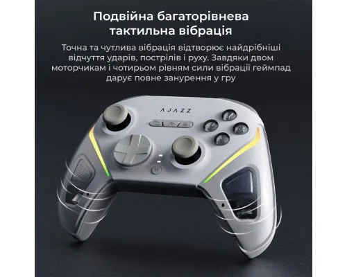 Геймпад Ajazz GP100 2.4G/BT/USB Switch/PC/iOS/Android RGB White (GP100-W)