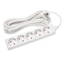 Мережевий подовжувач Delux G5J 5м 5 роз. з заземленням white (90021623)