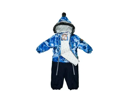 Комбінезон дитячий Huppa DEVON 2 36160230 синій з принтом/темно-синій 80 (4741468712628)