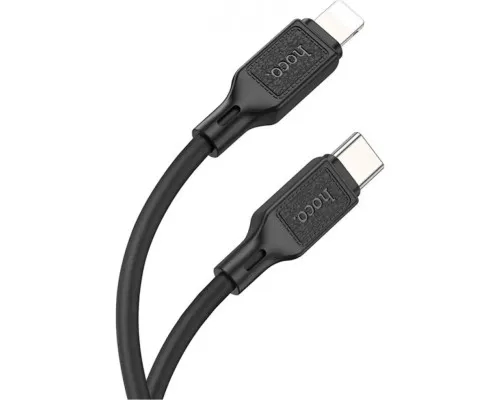 Дата кабель USB-C to Lightning 1.0m Cool silicone PD 20W X90 black HOCO (6931474788382)