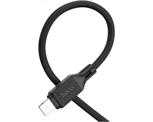Дата кабель USB-C to Lightning 1.0m Cool silicone PD 20W X90 black HOCO (6931474788382)