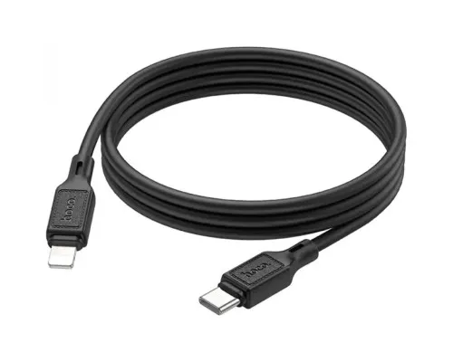 Дата кабель USB-C to Lightning 1.0m Cool silicone PD 20W X90 black HOCO (6931474788382)