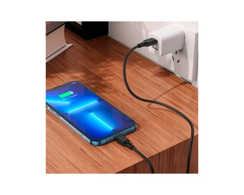 Дата кабель USB-C to Lightning 1.0m Cool silicone PD 20W X90 black HOCO (6931474788382)