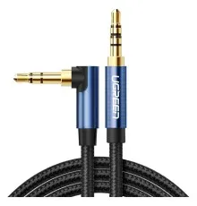 Кабель мультимедійний 3.5mm M to 3.5mm M 1.0m 90° corner AV112 blue Ugreen (60179)