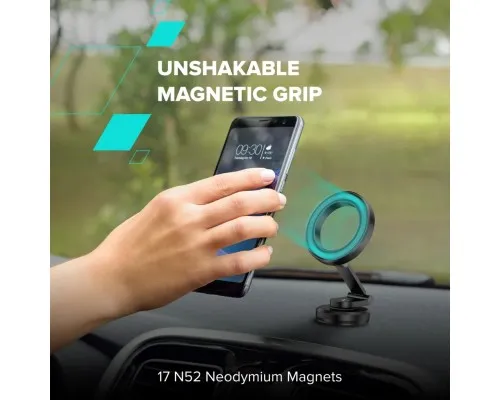 Універсальний автотримач Canyon Magnetic phone holder OnGrip 10 aluminum Black (CNS-CCHM10)