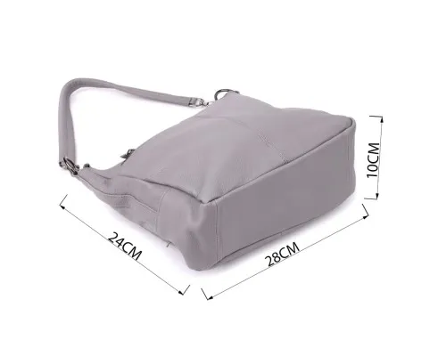 Сумка Vintage З натуральної шкіри Сіра (23054)