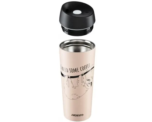 Термокружка Ardesto Coffee Time Bradypus 450 мл Beige (AR2645DBE)