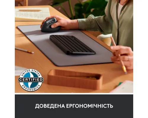 Мишка Logitech Lift Vertical Ergonomic Wireless/Bluetooth for Business Graphite (910-006494)