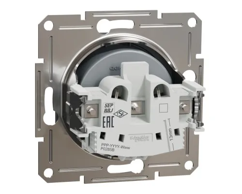 Розетка Schneider Electric ASFORA без заземлення сталь (EPH3000162)