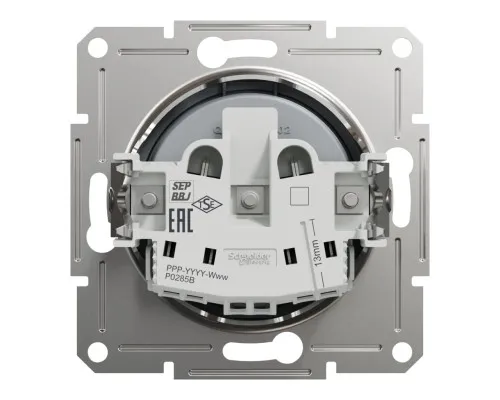 Розетка Schneider Electric ASFORA без заземлення сталь (EPH3000162)
