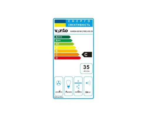 Витяжка кухонна Ventolux GARDA 60 BK (700) LED 2S