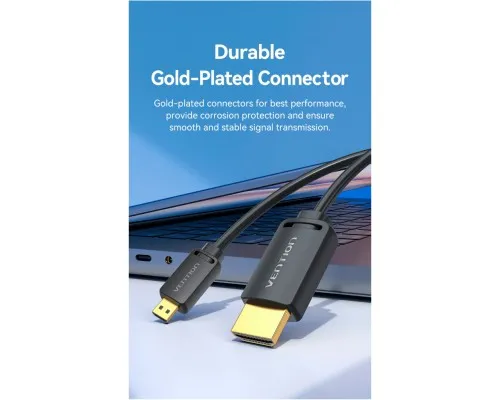 Кабель мультимедійний HDMI M to HDMI micro M 3.0m V2.0 4K 60Hz VENTION (AGIBI)