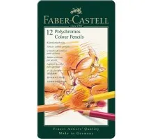 Олівці кольорові Faber-Castell Polychromos, металева коробка, 12 кольорів (110012) (15440)