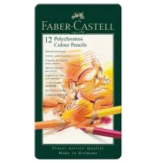 Олівці кольорові Faber-Castell Polychromos, металева коробка, 12 кольорів (110012) (15440)