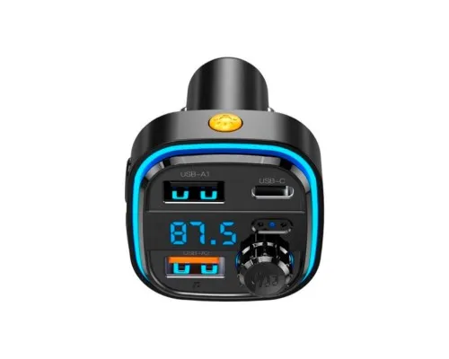 FM модулятор XO BCC08 автомобільний зарядний пристрій MP3/PD/2USB/3,1A Чорни (XO-BCC08)