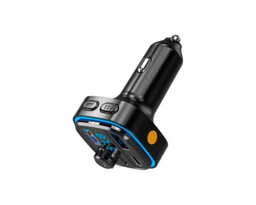 FM модулятор XO BCC08 автомобільний зарядний пристрій MP3/PD/2USB/3,1A Чорни (XO-BCC08)