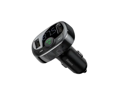 FM модулятор Baseus T Shaped S-09A 2 х USB Type-A, microSD Black (CCMT000001)