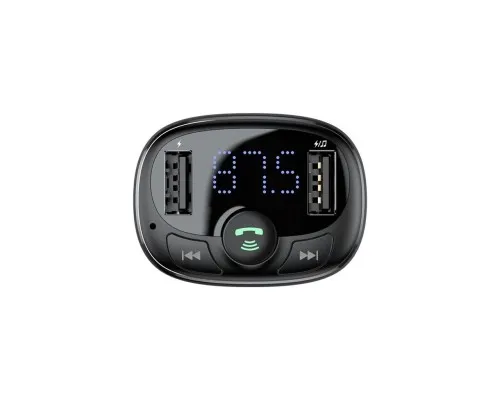 FM модулятор Baseus T Shaped S-09A 2 х USB Type-A, microSD Black (CCMT000001)