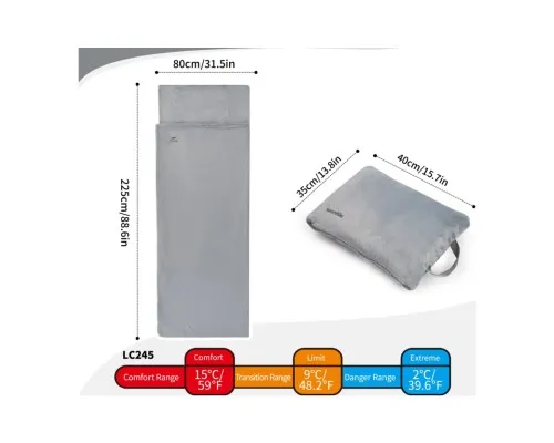 Спальний мішок Naturehike CNK2300SD022, світло-сірий (6976507667333)