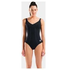 Купальник Arena Clip Back Swimsuit Solid B 010651-510 чорний, білий 42 (3468337746355)